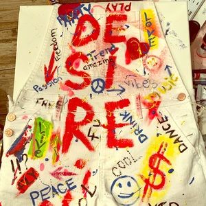 Handmade graffiti Jumper overalls